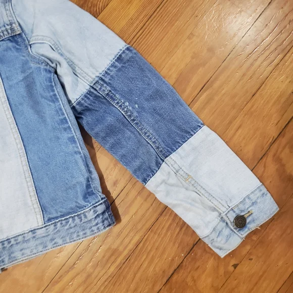 Gap Denim on Denim Patchwork Denim Jacket Button Up Little Kids L - Picture 5 of 11